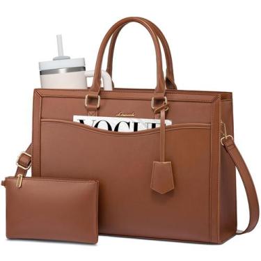 Imagem de Sacola para laptop LOVEVOOK Leather Office Work 15,6" para mulher