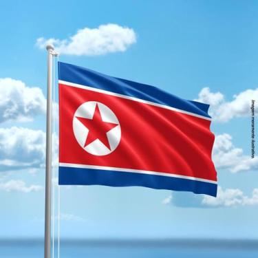 Imagem de Bandeira da Coréia do Norte 80cmx140cm Tecido Oxford 100% Poliéster - 