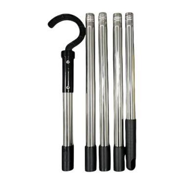Imagem de Fenteer Gancho para ferramenta de manutenção de piscina robótica Gancho para vara de piscina Manutenção para aspirador de pó Resistente acima do solo e, 5 Seções