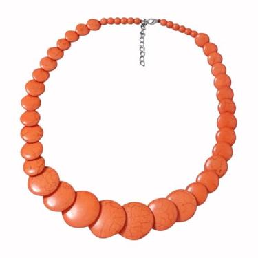 Imagem de Yecomsy Colar boêmio redondo com lascas, colorido, geométrico, turquesa, geométrico, babador, colar étnico grosso, Acrílico, Sem Pedra Preciosa