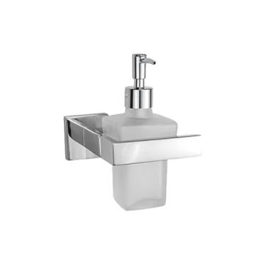 Imagem de Conjunto de acessórios para banheiro em aço inoxidável cromado, toalheiro, porta-toalhas, suporte para lenços de papel, gancho para roupão, acessórios para banheiro (dispensador de sabão)