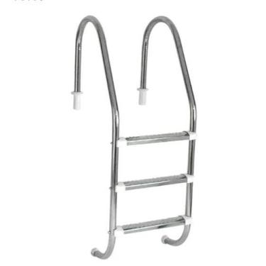 Imagem de Escada para Piscina Tradicional 1 1/2" em Aço Inox 3 Degraus Anatômico