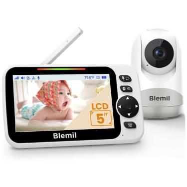 Imagem de Babá Eletrônica com Bateria de 30 horas, Tela Dividida de 12,7 cm para Monitoramento de Vídeo com Câmera e Áudio, Câmera com Rotação e Zoom