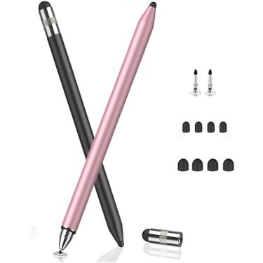 Imagem de MHSHOP Caneta para Tablet Caneta Touch Caneta Stylus Capacitiva Premium Caneta iPad e Tablets Alternativa à Apple Pencil Kit com Duas Canetas Touch (Rosa e Preto)