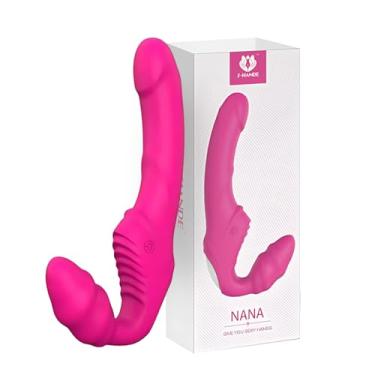 Imagem de Vibrador Duplo Casal Mulher Ativa Inversão Papéis Strapless Nana S-Hande 2 Motores Recarregável 9 Vibrações