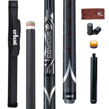 Imagem de CRICAL Taco de bilhar de fibra de carbono Série COWCUE Bastão de sinuca profissional de 147 cm para adultos - Ponta de 12,5 mm, peso 538 g (ajustável), junta 3/8 x 8