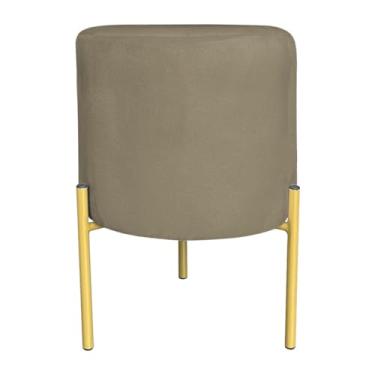 Imagem de Puff Decorativo Soren Suede Pés de Ferro Dourado - Pallazio