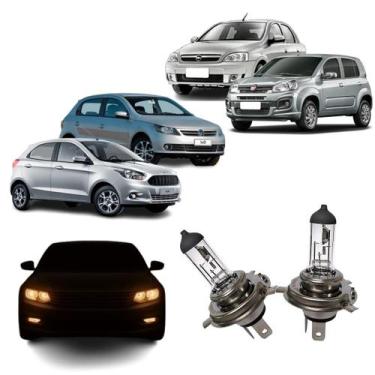 Imagem de Par Lâmpadas H4 55W/60W 12V Halógena Carro Farol Alto e Baixo - Import