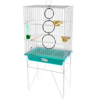 Imagem de Gaiola Viveiro Calopsita Agapornis Completa Com Acessórios - Vivopet, 