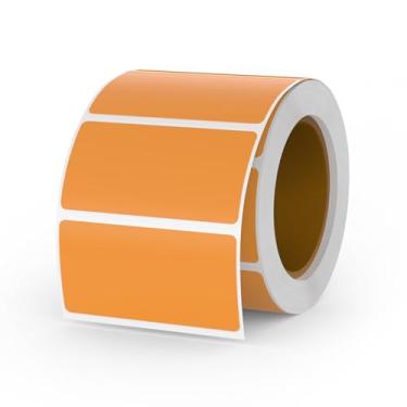 Imagem de YIKIADA Etiquetas térmicas diretas laranja vinil 1 x 5 cm autoadesivos retangulares rolo à prova d'água adesivos para impressora etiqueta de nome para código QR DIY endereço de escritório 500 peças
