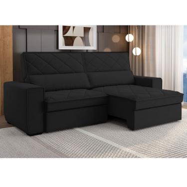 Imagem de Estofado Retratil E Reclinável 4 Lugares 250cm Viena Preto