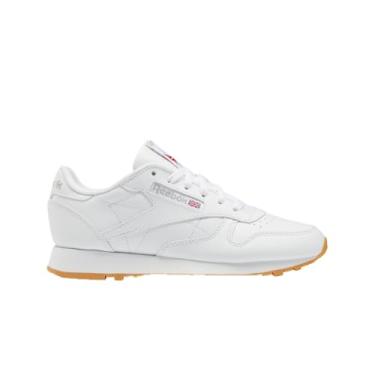 Imagem de Reebok Tênis feminino de couro clássico - preto ou branco, tamanho 34 a 43, Ftwwht/Pugry3/Rbkg03, 34