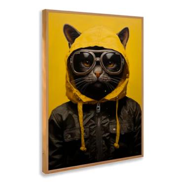 Imagem de Quadro Decorativo Sonhos e Medos Com Moldura Frase Motivacional Inspiração Amarelo e Branco Lousa Positividade Sonhador Moderno Escritório