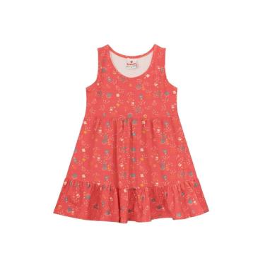 Imagem de Vestido Infantil Menina Florzinhas Delicadas Vermelho