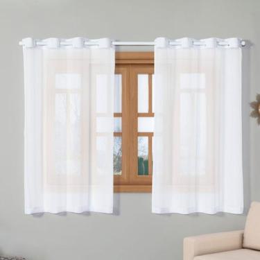 Imagem de Cortina Voil 2,20m x 1,40m Voal para Sala Quarto Cozinha Decorativa Mo