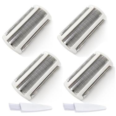 Imagem de 4 peças de cabeça de substituição BG2000 compatível com Bodygroom Series 7000 (BG7030/BG7040), 5000 (BG5025) e 3000 – Sistema hipoalergênico de barbear úmido/seco