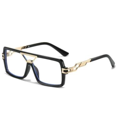 Imagem de Óculos de sol vintage masculino e feminino luxuoso pequeno vintage degradê transparente espelhado (preto transparente)