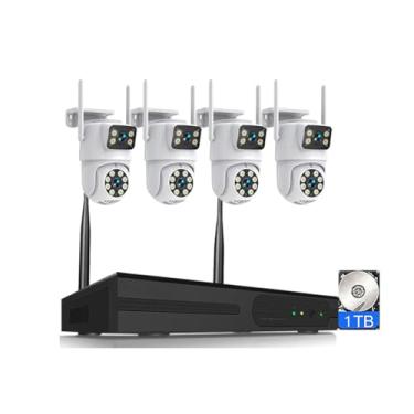 Imagem de XNASU Sistema De Câmera De Segurança Sem Fio 4CH Com 1TB HDD - Câmeras PTZ WiFi 4MP, Kit De Vigilância Interior/Exterior, Áudio Bidirecional, Gravador NVR Para Casa/Negócios