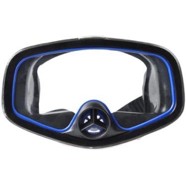 Imagem de YIJU Máscara de mergulho panorâmica 180° Óculos de natação à prova de vazamentos 17x11cm Armação de aço multifuncional para homens e mulheres Vidro