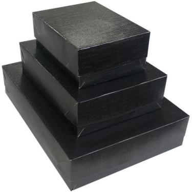 Imagem de Caixa para Presente com Tampa Viena PQ 14,5X19X7,5 Preta PCT com 10 - 