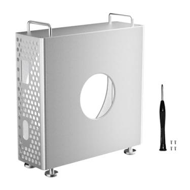 Imagem de VBESTLIFE Para o Chassi Mac Mini M4, Suporte Vertical de Chassi de Alumínio, Dissipação de Calor Otimizada, Suporte de Mesa Oco Para Mac Mini M4 (Prata)