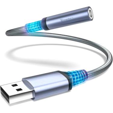 Imagem de Placa De Som USB Para 3.5mm P3 P2 Fone Microfone Headset Placa De Som Externa Para PC Notebook Profissional Adaptador De Fone Audio