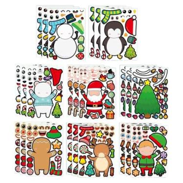 Imagem de oshhni 24 folhas de adesivos de Natal para lembrancinhas de festa infantil, decalques fofos, atividades de vestir, jogos, artesanato faça você mesmo, Style B