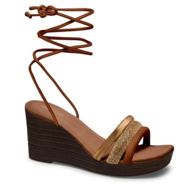 Imagem de Sandália Anabela Feminina Mississipi De Amarração MF512