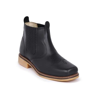 Imagem de Bota Botina Country em Couro Masculino Elástico Elegante Resistente Confortável