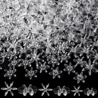 Imagem de Augshy Kit de enfeites de Natal, 400 peças de contas transparentes de cristal para artesanato, guirlanda de árvore de Natal, bengala doce, decorações de férias