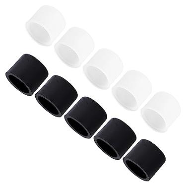 Imagem de uxcell Conjunto de tampas de duto de conector fêmea RCA de silicone, 8 mm, antipoeira, capa protetora de plugue 10 peças para alto-falantes, amplificadores, leitores de CD, preto, transparente