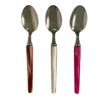 Imagem de Colher Chá Café 3 Peças 15cm Mesa Posta Colorido Bugatti