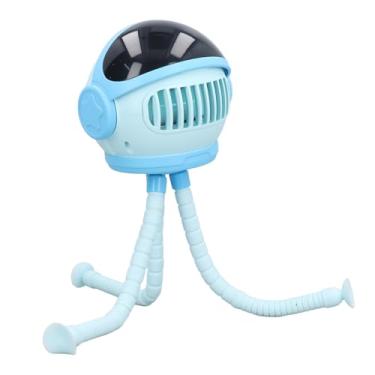 Imagem de Luocute Fã de Carrinho de bebê, Clipe Portátil No Ventilador Com 4000mAh 360 Graus Girando 3 Velocidades Design Silencioso (BLUE)