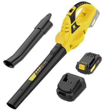 Imagem de Leisch Life Soprador de folhas de 21 V sem fio | Soprador leve elétrico portátil com bateria recarregável de 2,0 Ah e carregador rápido | Velocidades ajustáveis, design portátil para limpeza de