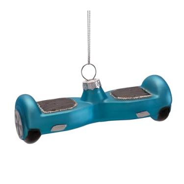 Imagem de The Bridge Collection Ornamento de vidro Hoverboard - Enfeite de Natal de scooter com equilíbrio automático de 10,8 cm