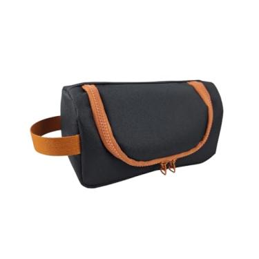 Imagem de Necessaire de Mão Bolsinha Viagem Trabalho Liso Organizador Unissex Estojo (Preto Caramelo)
