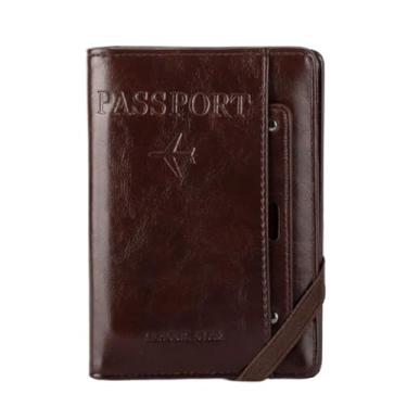 Imagem de Carteiras para passaporte, porta-cartões multifuncionais, carteira de identidade, passaporte, antifurto, viagem, passaporte, carteira de avião, Café, One Size, Americano