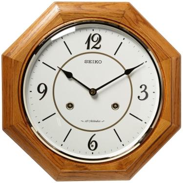 Imagem de Relógio de parede Seiko QXM494BLH Analógico 12,5 x 12,5 x 2,5 cm Caixa de madeira