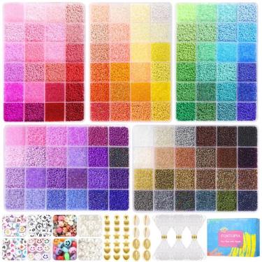 Imagem de Kit de fabricação de joias Funtopia 120 cores, miçangas de 2 mm, 49000