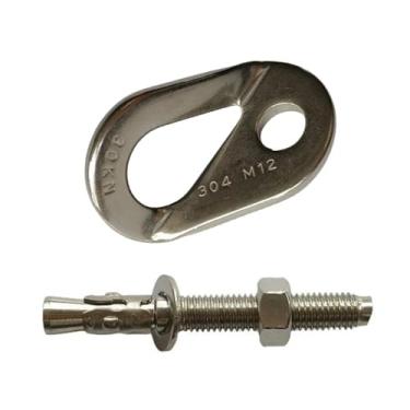 Imagem de Fenteer Suporte de âncora de escalada e ferragens para parafusos, equipamento para atividades ao ar livre, suporte de escalada de aço inoxidável, para, M12