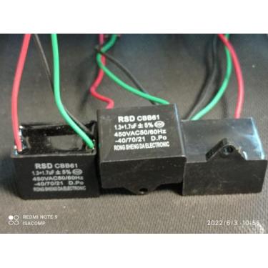 Imagem de 100x Capacitor Partida 1,3+1,7uf/450v Fio Cbb61 Rsd
