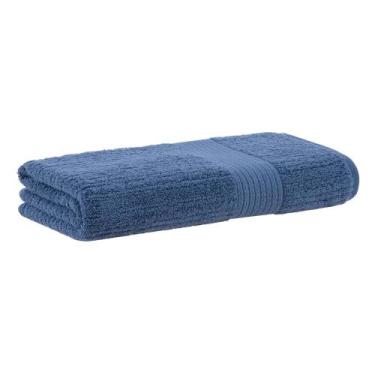 Imagem de Toalha de Rosto Buddemeyer Fio Penteado Canelado 48x85cm, Azul 1136
