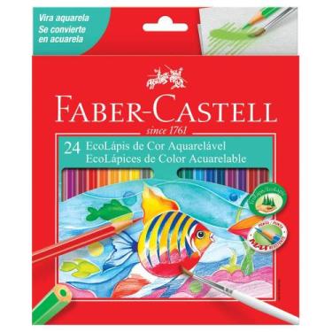 Imagem de EcoLápis de Cor Sextavado Aquarelável Estojo com 24 cores - Faber Cast