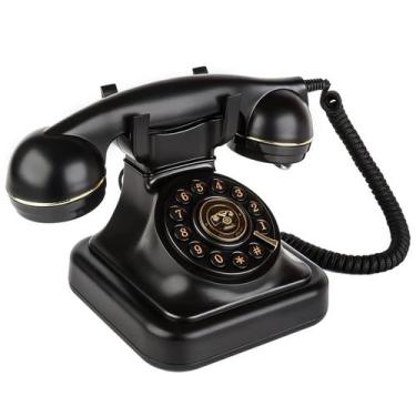 Imagem de Telefone fixo Sangyn Retro com controle de campainha preto