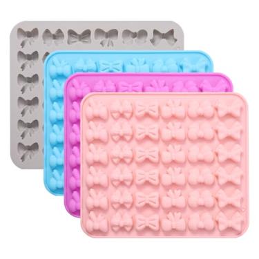 Imagem de ZJRDYYK Pacote com 4 moldes de silicone para assar formas divertidas, moldes de bala de goma, moldes de silicone para assar congelar velas de goma de chocolate (C)