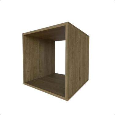 Imagem de Nicho Decorativo Infantil em Carvalho Mel 40x40x40cm Organizador para Brinquedos e Livros