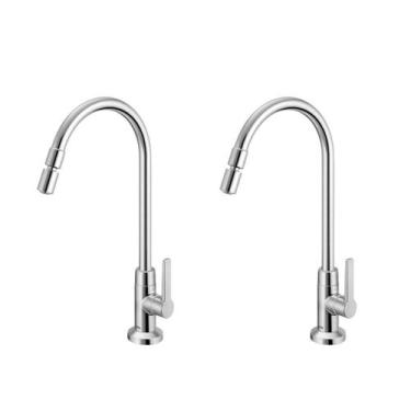Imagem de Kit 2 Torneira P Pia De Cozinha Mesa Bica Alta Gali Docol