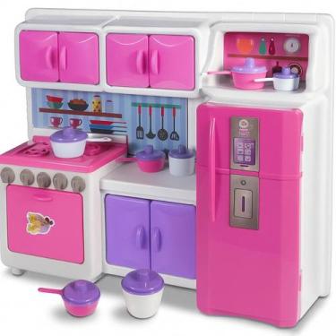 Imagem de Mini Cozinha Infantil Brinquedo Completa Fogão Geladeira Armário Utens