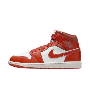 Imagem de Nike Tênis Air Jordan 1 Mid Feminino (Bq6472-108, Summit White/Amber Brown/Cosmic Clay) Tamanho 6.5