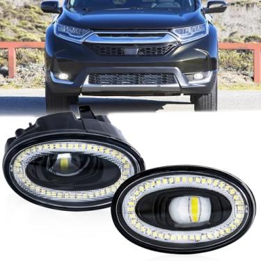 Imagem de AFOGGEST Farol de neblina LED para Honda CR-V 2017 2018 2019 substituição para-choque dianteiro lâmpada de neblina Angel Eye com anel de halo para CRV HRV